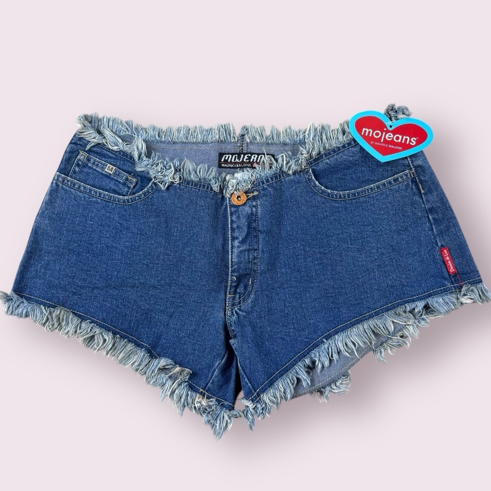 Vtg Y2K 2000's Mo Jeans Low Rise Micro Booty Hot Daisy Dukes Denim Shorts Sz 10